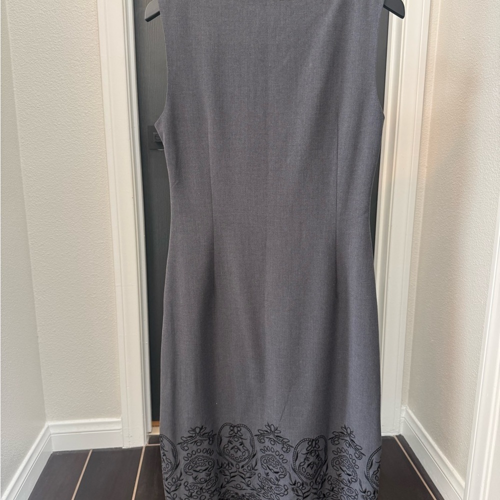 Tahari Grey Sleeveless Sheath Dress - Picture 2 of 7